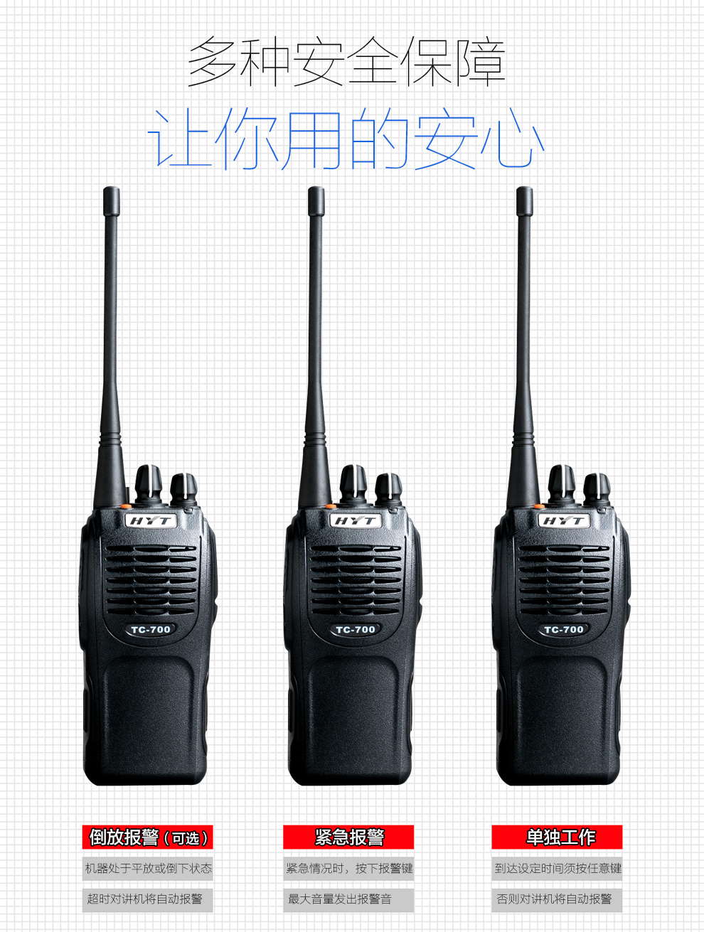 海能达（Hytera） TC-700商用专业手持对讲机民用无线手台 型号TC-700V(136-174MHz) - 常规型-海能达对讲机/原 ...